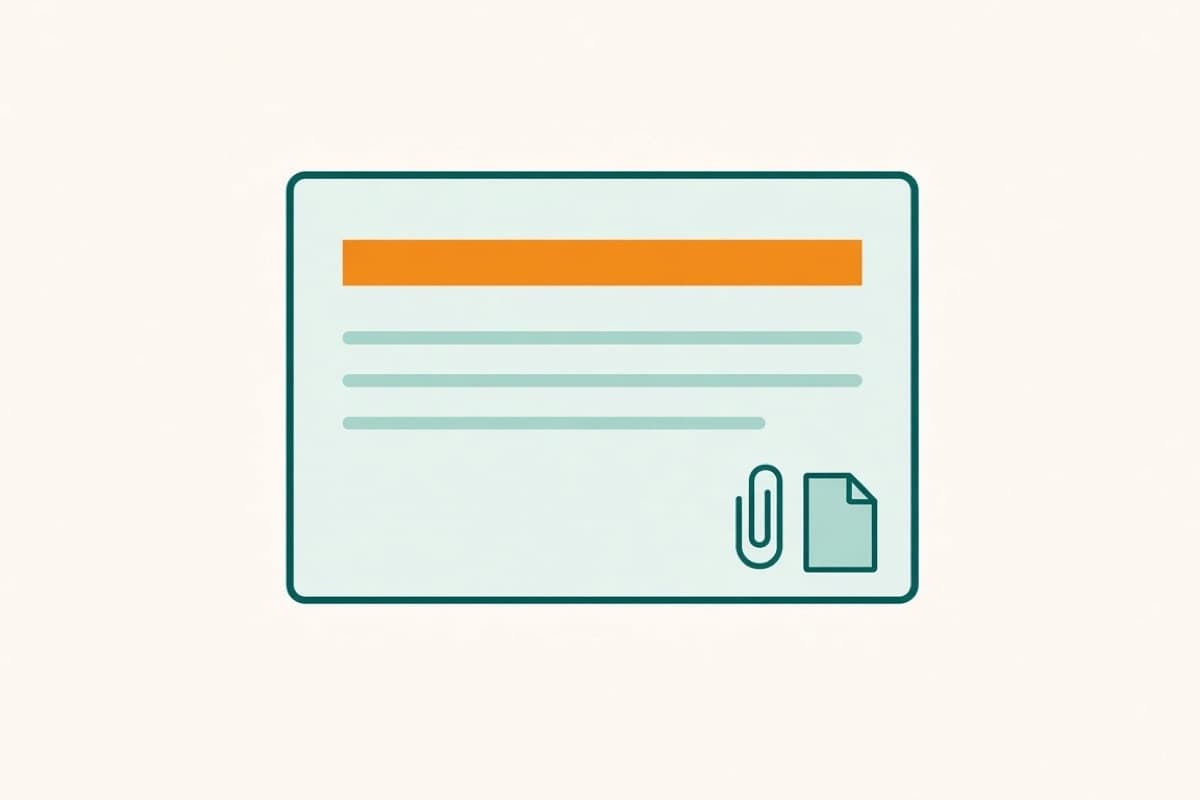 Illustration of a job application email with a clear subject line and a CV attached as a PDF