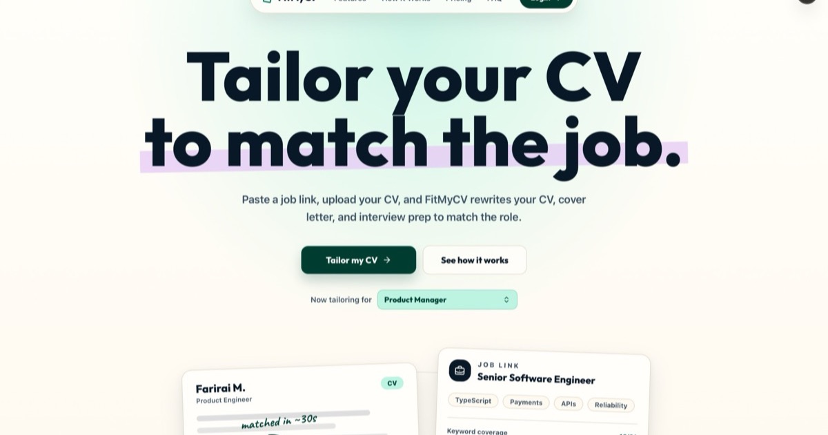 fitmycv — 官网预览图